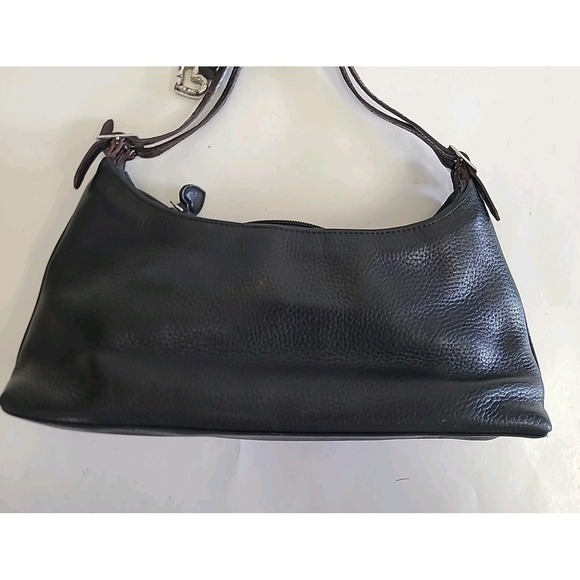 Brighton Croc Double Strap Leather Shoulder Bag Black Brown Western Hobo Purse - Picture 6 of 14